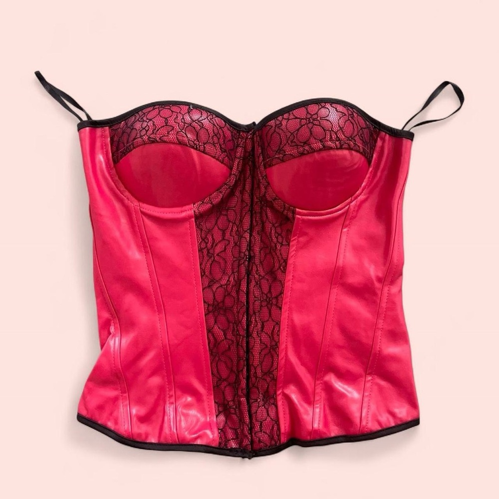 Charlotte Russe red lace up corset